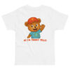 Teddy Tells Toddler T-Shirt Learning Design Teddy Tells toddler t-shirt learning design featuring a friendly teddy bear and simple educational theme
