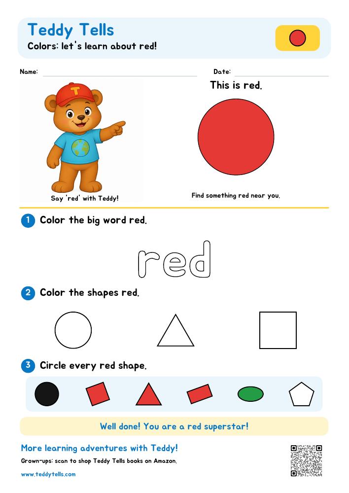Teddy Tells | Free Printable Preschool Worksheets